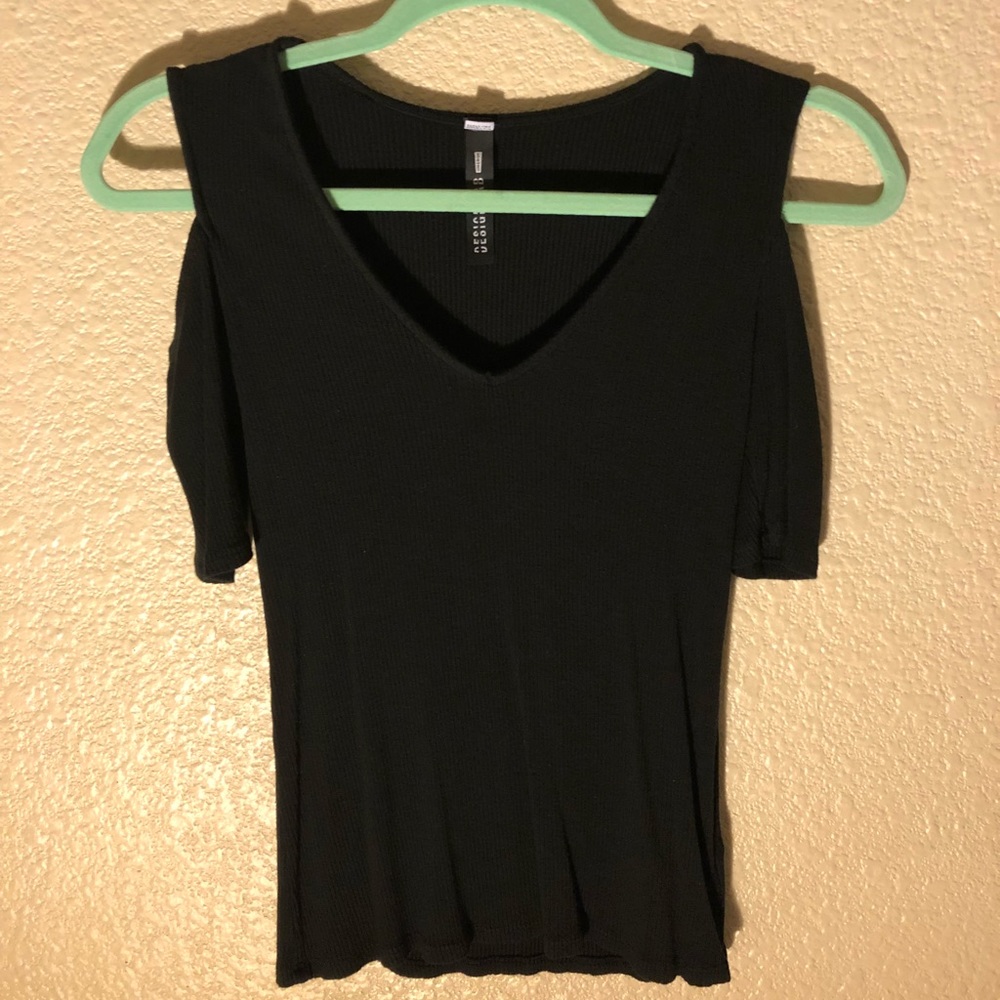 Black Top with Cut Out Shoulders